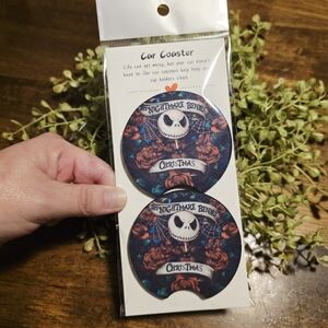 Nightmare Before Christmas Car Coasters - Blue and Black